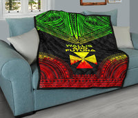 Wallis And Futuna Premium Quilt - Wallis And Futuna Coat Of Arms Polynesian Chief Reggae Version - Polynesian Pride