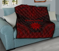 Nauru Premium Quilt - Nauru Flag Polynesian Chief Red Version - Polynesian Pride