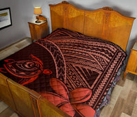 Hawaii Quilt - Hawaii Turtle Plumeria Quilt Red - Polynesian Pride