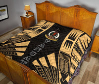 Vanuatu Premium Quilt - Vanuatu Coat Of Arms Polynesian Gold Tattoo - Polynesian Pride
