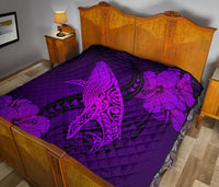 Hawaii Whale Swim Poly Purple Premium Quilt - Polynesian Pride