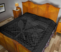 Hawaii Polynesian Kanaka Maoli Premium Quilt Grey - Polynesian Pride