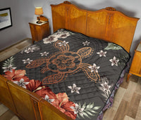 Hawaii Turtle Polynesian Hibiscus Kanaka Style Tropical - Premium Quilt AH - Polynesian Pride