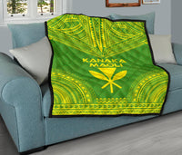 Hawaii Premium Quilt - Kanaka Maoli Polynesian Chief Green Version - Polynesian Pride