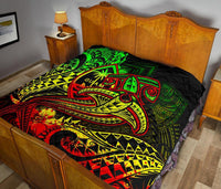 Guam Polynesian Premium Quilt - Reggae Shark Polynesian Tattoo - Polynesian Pride