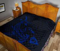 Hawaii Shark Blue Polynesian Premium Quilt - Polynesian Pride