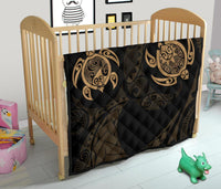 Hawaii Polynesian Turtle Premium Quilt Gold - Polynesian Pride