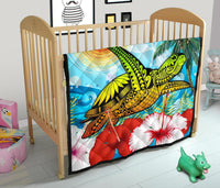 Hawaii Turtle Sea Hibiscus Premium Quilt - Sun Style - Polynesian Pride