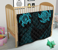 Hawaii Polynesian Turtle Premium Quilt Blue - Polynesian Pride