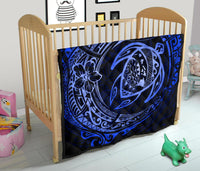 Hawaiian Turtle Polynesian Blue Premium Quilt - Polynesian Pride