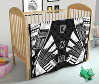 Federated States Of Micronesia Premium Quilt - Federated States Of Micronesia Seal Polynesian White Tattoo (Black) - Polynesian Pride