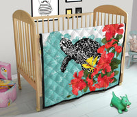 Hawaii Turle Sea Hibiscus Premium Quilt - Polynesian Pride