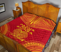 Papua New Guinea Premium Quilt - Papua New Guinea Coat Of Arms Polynesian Chief Red Version - Polynesian Pride