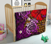 Hawaii Lauhala Hibiscus Polynesian Tropical Pink Premium Quilt - Wake Style - AH - Polynesian Pride