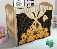 Hawaiian Kanaka Premium Quilt Hibiscus Polynesian Love Gold - Polynesian Pride