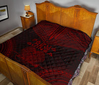Papua New Guinea Premium Quilt - Papua New Guinea Coat Of Arms Polynesian Chief Dark Red Version - Polynesian Pride