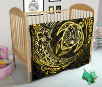 Hawaiian Turtle Polynesian Yellow Premium Quilt - Polynesian Pride