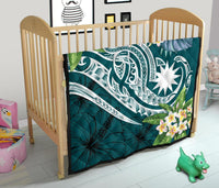 Nauru Polynesian Premium Quilt - Summer Plumeria (Turquoise) - Polynesian Pride