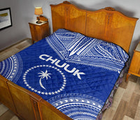 Chuuk Premium Quilt - Chuuk Flag Polynesian Chief Blue Version - Polynesian Pride