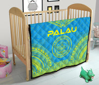 Palau Premium Quilt - Palau Seal Polynesian Chief BLue Version - Polynesian Pride