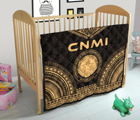 Northern Mariana Islands Premium Quilt - CNMI Seal Polynesian Chief Gold Version - Polynesian Pride