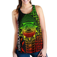 American Samoa Women's Racerback Tank - AS Seal Rocket Style (Reggae) - Polynesian Pride