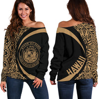 Hawaii Polynesian Women's Off Shoulder Sweater 07 White - Polynesian Pride