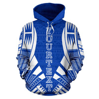 Pohnpei All Over Custom Hoodie Blue Tattoo Style - Polynesian Pride