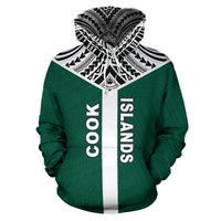 Cook Islands Pullover Hoodie Cook Islands Flag Tiki Wooden Statue A6 - Polynesian Pride
