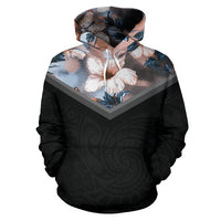 Hawaiian Pattern Vintage Hoodie Blur Pink Hibiscus - Polynesian Pride