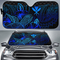 Polynesian Hawaii Auto Sun Shades Turtle Hibiscus Blue Auto Sun Shade Universal Fit Blue - Polynesian Pride