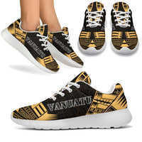 Vanuatu Sport Sneakers - Polynesian Tattoo Gold White - Polynesian Pride