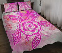 Hawaii Turtle Hibiscus Quilt Bed Set - Dreamy Style - AH - Polynesian Pride