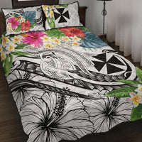 Wallis and Futuna Polynesian Quilt Bed Set - Summer Plumeria (White) White - Polynesian Pride