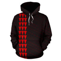 Polynesian Kakau Anchor Hibiscus Hawaii Custom Hoodie Red - Polynesian Pride