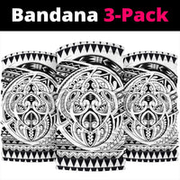 Hawaiian Polynesian Tatau Turtle White Bandana 3 - Pack - Polynesian Pride