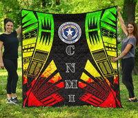 Northern Mariana Islands Premium Quilt - Northern Mariana Islands Seal Polynesian Reggae Tattoo - Polynesian Pride
