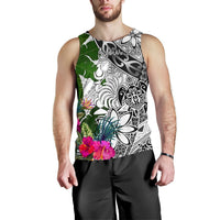 New Caledonia Custom Personalised Men's Tank Top White - Turtle Plumeria Banana Leaf Crest - Polynesian Pride