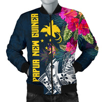 Papua New Guinea Men's Bomber Jacket - Summer Vibes Blue - Polynesian Pride