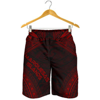 Marquesas Islands Men's Shorts - Polynesian Chief Red Version - Polynesian Pride