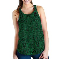 Polynesian Lauhala Mix Green Women's Racerback Tank Top Green - Polynesian Pride
