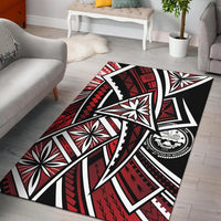 Federated States of Micronesia Area Rug - Tribal Flower Special Pattern Red Color - Polynesian Pride
