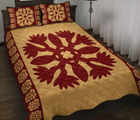 Hawaiian Quilt Pattern Flower Lovely Quilt Bed Set - Polynesian Pride