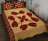 Hawaiian Quilt Pattern Kalo Quilt Bed Set - Polynesian Pride