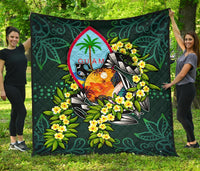 Guam Polynesian Premium Quilt - Ti Leaf Lei Turtle Green - Polynesian Pride