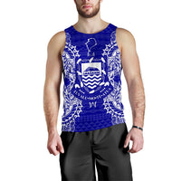 Tuvalu Polynesian Men Tank Top Map Blue Blue - Polynesian Pride