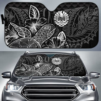 Tahiti Auto Sun Shades Turtle Hibiscus Black Auto Sun Shade Universal Fit Black - Polynesian Pride