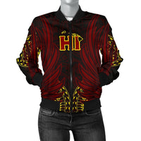 Hawaiian Women's Bomber Jacket Kanaka Wings Hawaii Women's Bomber Jacket - JV Style Art - Polynesian Pride