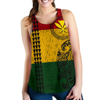 Hawaii Kanaka Flag Polynesian Women's Racerback Tank - Polynesian Pride