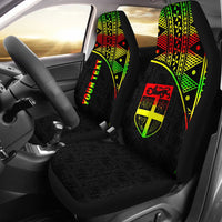Fiji Tapa Custom Personalised Car Seat Covers - Fiji FLag Polynesian Reggae Curve Universal Fit Reggae - Polynesian Pride